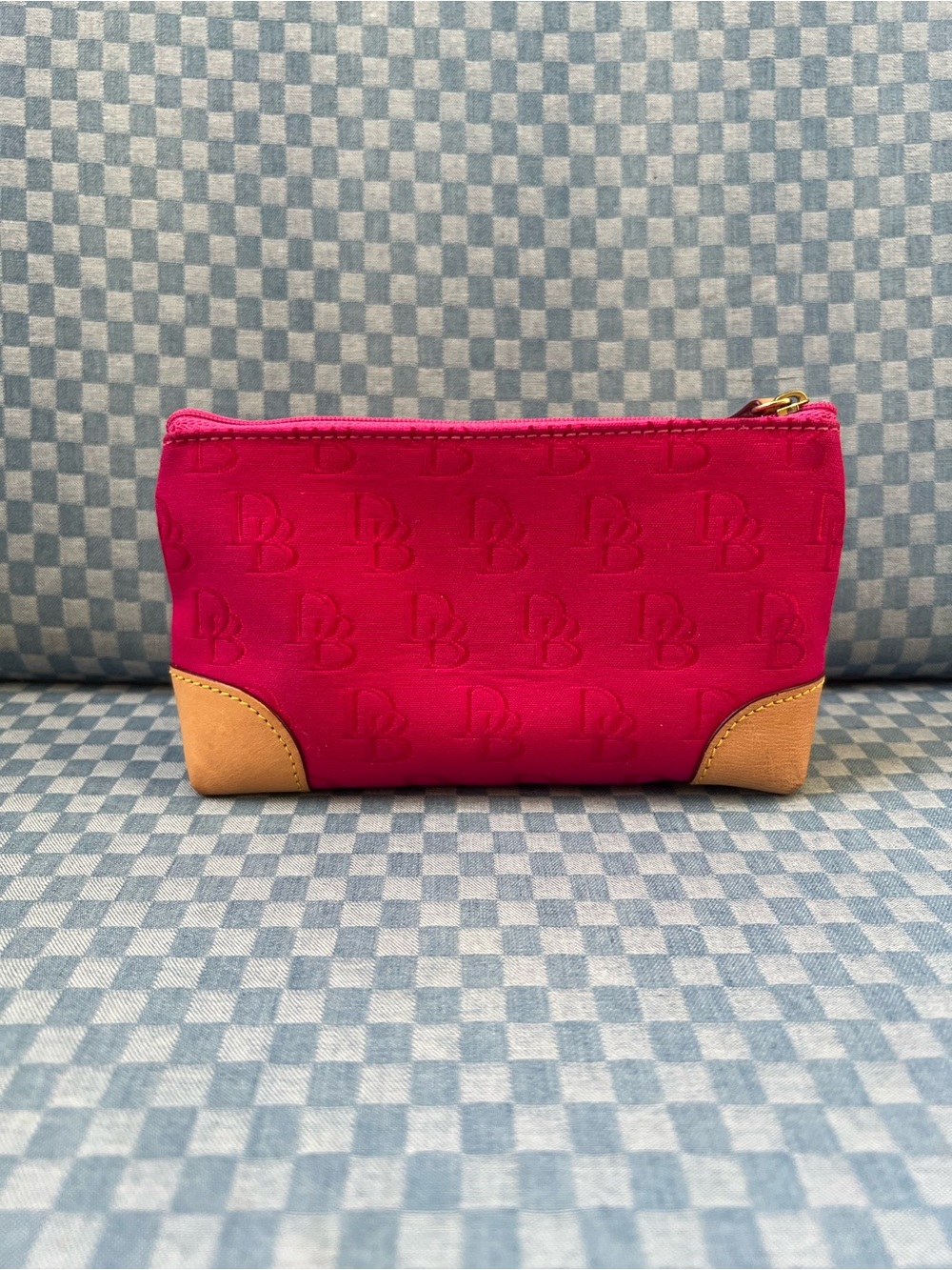 Dooney & Bourke Pink Logo Canvas Zip Pouch - Picture 2 of 11